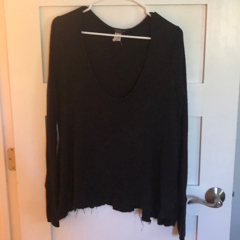Black free people thermal sweater
